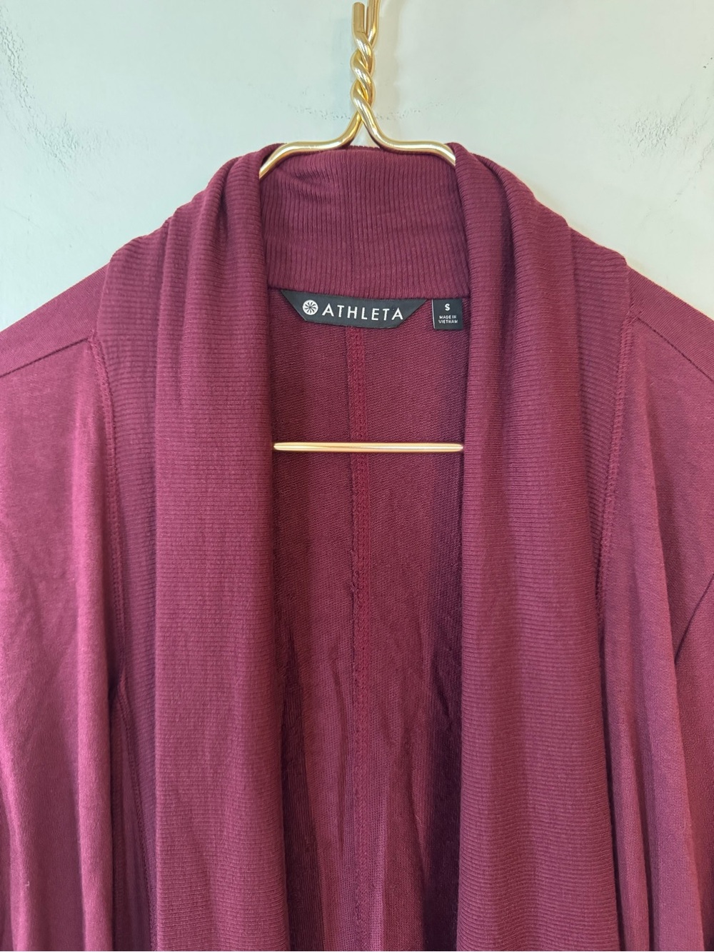 NWT Athleta Pranayama Wrap Cardigan Cabernet Burgundy S - Picture 9 of 11